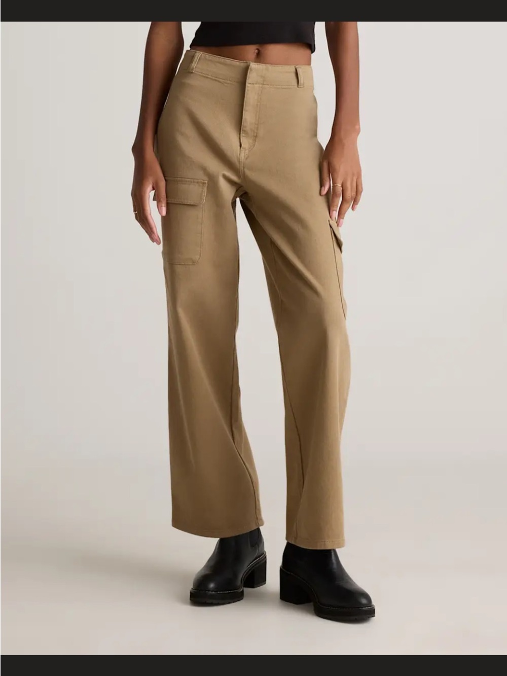 Quince Organic Stretch Twill Cargo Pants size 8